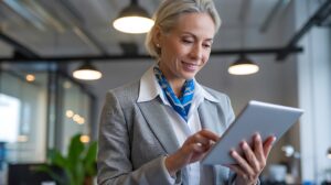 businesswoman using tablet businesswoman using tablet